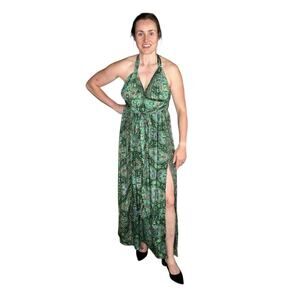 EARTHBOUND | Dresses | Earthbound Jade Wrap Top Maxi Dress Womens Size  Medium Green Metallic Versatile | Poshmark